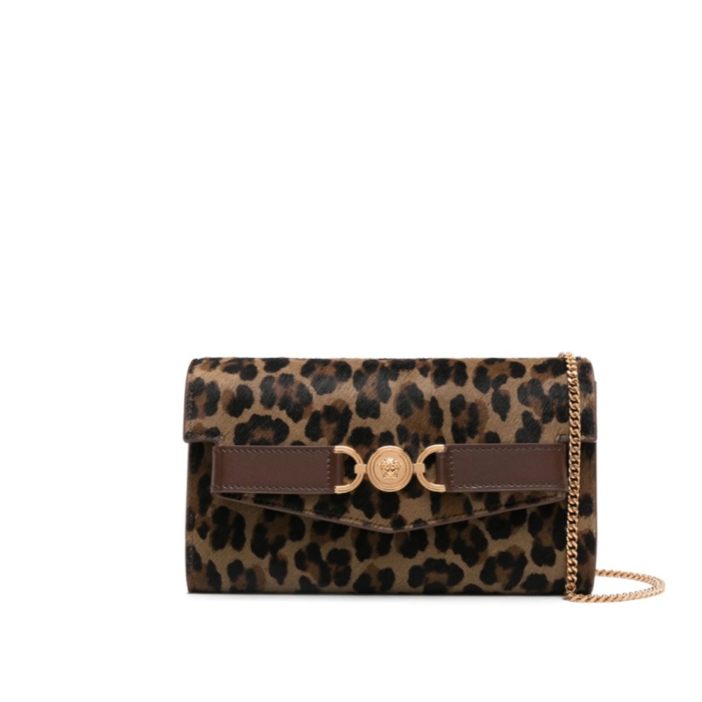 Versace - New Elegant Leopard Print Clutch with Chain Strap